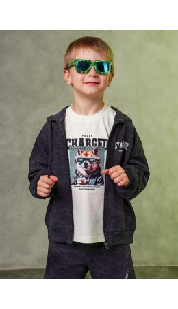 CLE Куртка мал. 867304/10ун_п, т.серый/чёрный