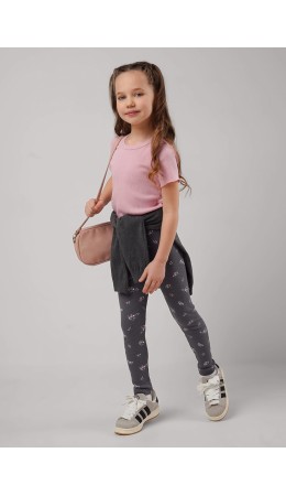 CLE Лосины дев. 866892шлн, т.серый/св.зелёный