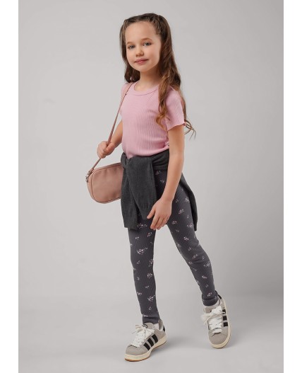 CLE Лосины дев. 866892шлн, т.серый/св.зелёный