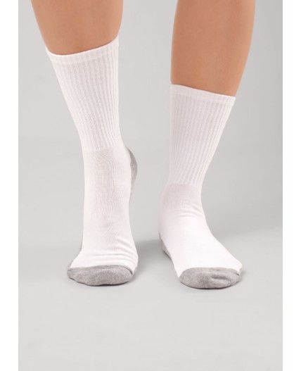 CLE Носки муж.S143 fashion база хл+эл, белый/меланж серый