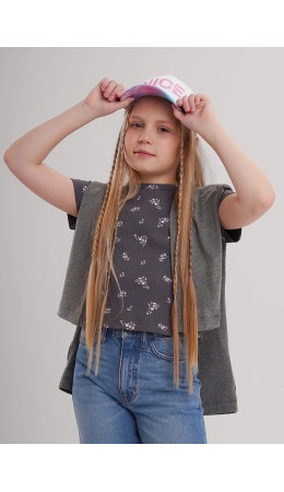 CLE Футболка дев. 867268шлн, т.серый/св.зелёный