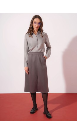 CLE Юбка жен. 267100/196д, кофейный/т.серый