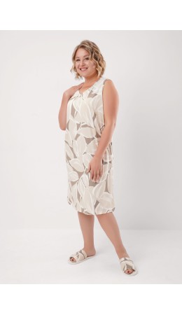 CLE LS26-1213 Сорочка ночн. жен. Оливия, св.бежевый/кофейный