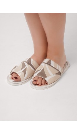 CLE SW26-1213O Пантолеты жен. домаш. Оливия, св.бежевый/кофейный