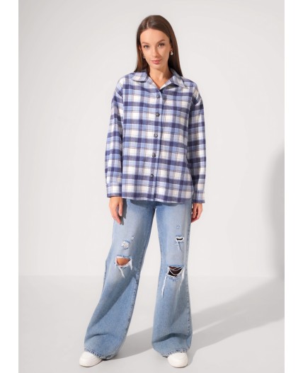 CLE Блузка жен. 363265ппн, т.голубой/молочный