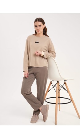 CLE Брюки жен. 267101/195зэж, св.коричневый/т.серый