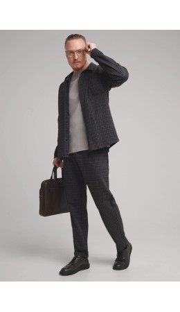 CLE Брюки муж. 562309/05ан, т.серый/т.коричневый