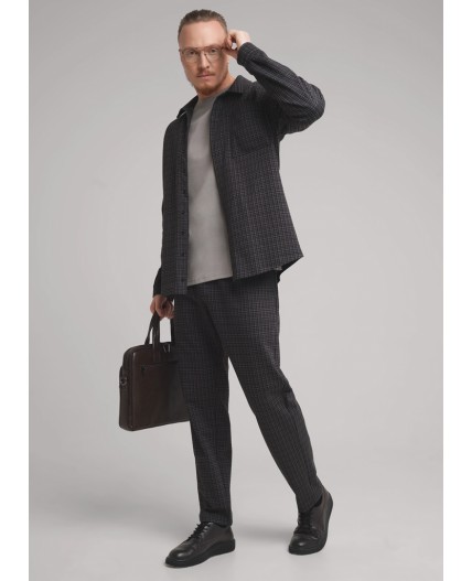 CLE Брюки муж. 562309/05ан, т.серый/т.коричневый