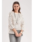 CLE Джемпер жен. 267091/195кнт, молочный/т.серый