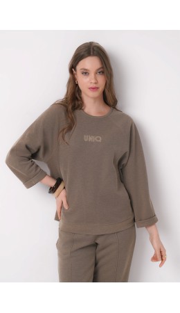 CLE Джемпер жен. 267103/195зэж, св.коричневый/т.серый