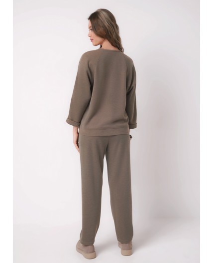 CLE Джемпер жен. 267103/195зэж, св.коричневый/т.серый