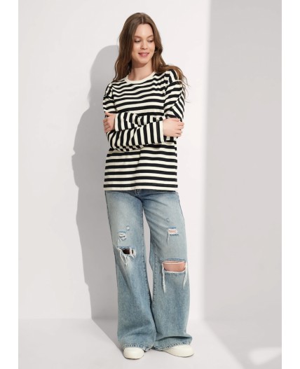 CLE Джемпер жен. 367105кпн, молочный/т.серый