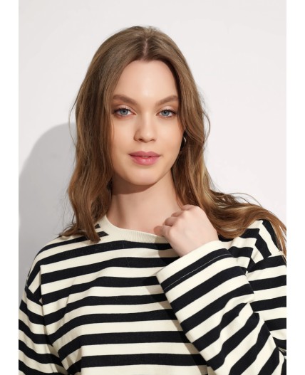 CLE Джемпер жен. 367105кпн, молочный/т.серый