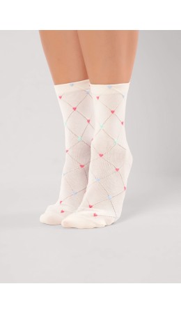 CLE Носки жен.Д5626 8 марта хл+эл, молочный