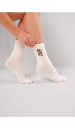 CLE Носки жен.Д5630 8 марта хл+эл, молочный