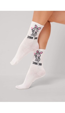 CLE Носки жен.Д5632 8 марта хл+эл, белый