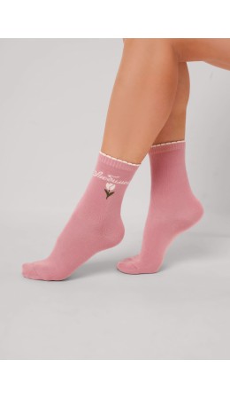 CLE Носки жен.Д5637 8 марта хл+эл, т.розовый