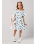 CLE Платье дев. 867270кдн, св.голубой/т.серый