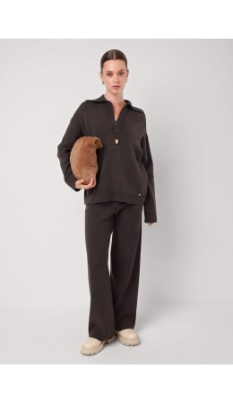 CLE Брюки жен. 154599/192ак, меланж коричневый