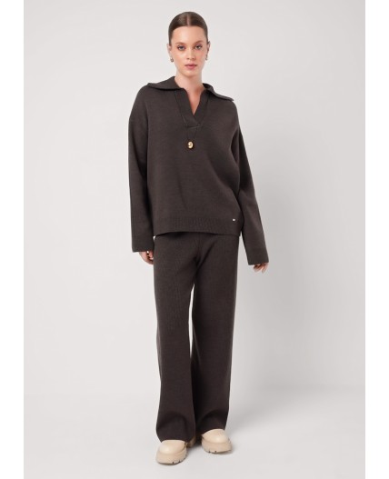 CLE Брюки жен. 154599/192ак, меланж коричневый