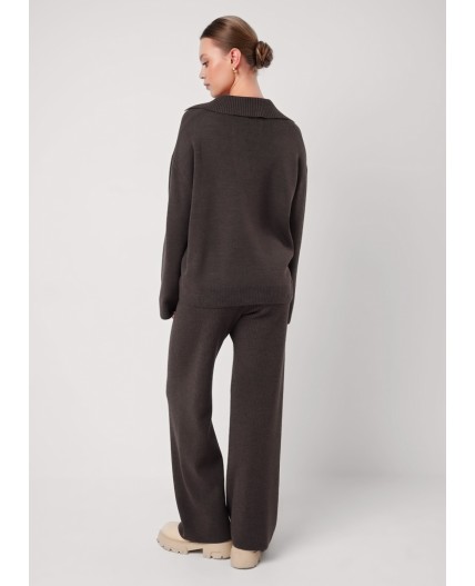 CLE Брюки жен. 154599/192ак, меланж коричневый