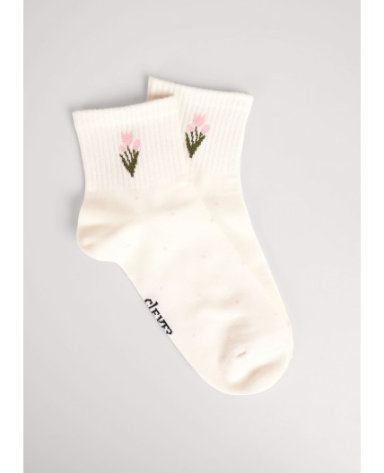 CLE Носки жен.Д5613 8 марта хл+эл, молочный