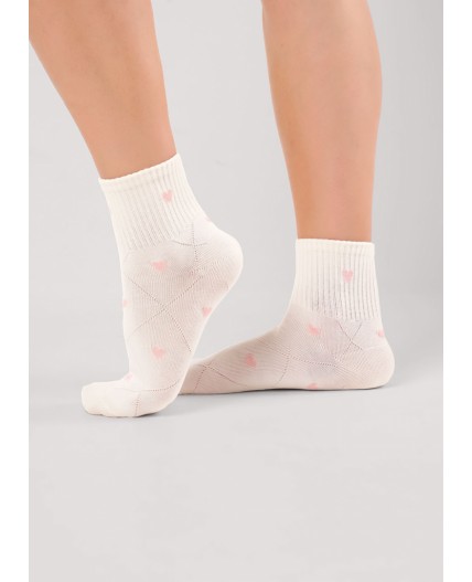 CLE Носки жен.Д5615 8 марта хл+эл, молочный