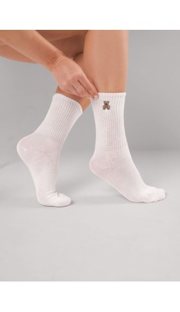 CLE Носки жен.Д5620 8 марта хл+эл, белый