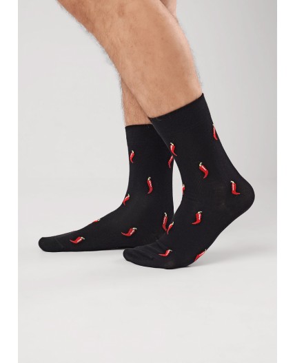 CLE Носки муж.К6569Л 23Ф хл+эл, чёрный