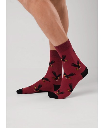 CLE Носки муж.К6600 сувенир хл+эл, бордовый