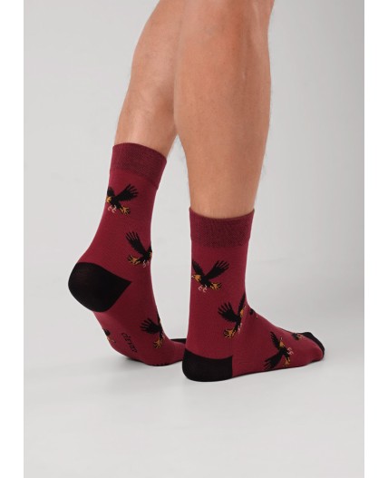 CLE Носки муж.К6600 сувенир хл+эл, бордовый