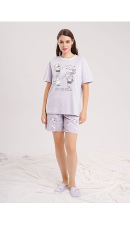 CLE LP15-1207 Набор одежды жен. Парочка, св.фиолетовый/молочный