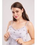 CLE LS15-1207 Сорочка ночн. жен. Парочка, св.фиолетовый/т.серый