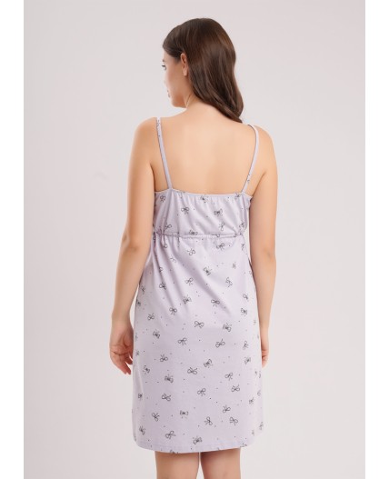 CLE LS15-1207 Сорочка ночн. жен. Парочка, св.фиолетовый/т.серый