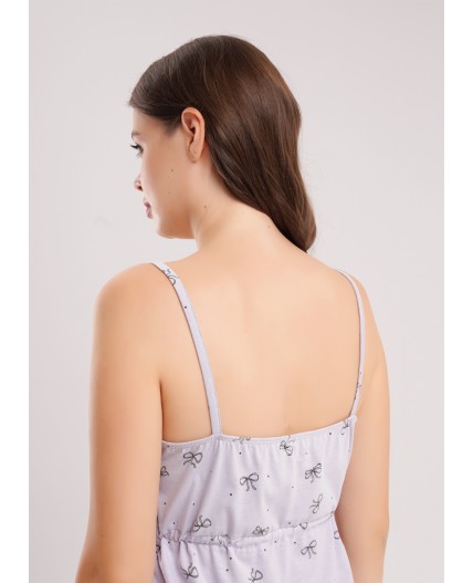 CLE LS15-1207 Сорочка ночн. жен. Парочка, св.фиолетовый/т.серый