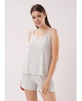 CLE LSET26-1226 Пижама жен. Лазурь, меланж св.серый/св.голубой