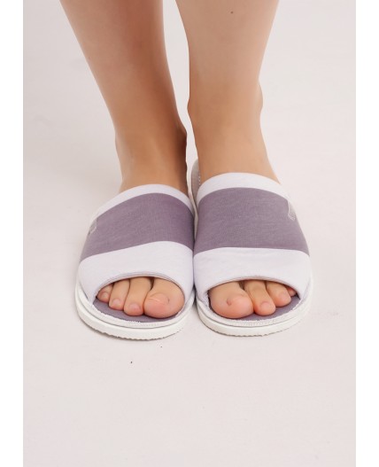 CLE SW15-1207O Пантолеты жен. домаш. Парочка, св.фиолетовый/т.фиолетовый