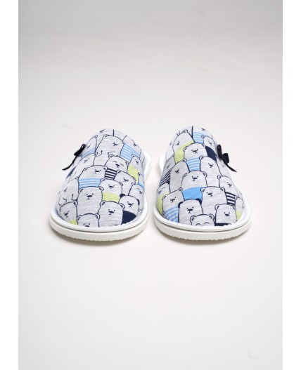 CLE SW26-968C/2 Пантолеты жен. домаш. Home line ВЛ26, меланж св.серый/т.синий