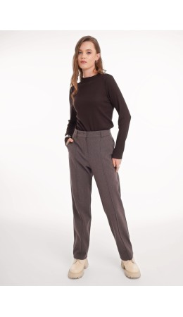 CLE Брюки жен. 157018/187ввэ, т.серый/т.коричневый