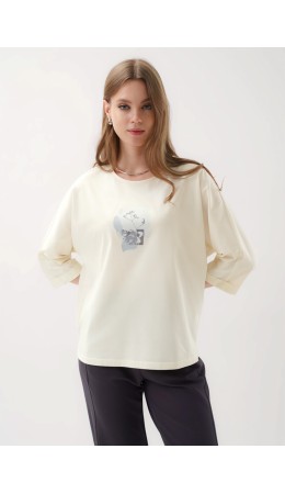 CLE Джемпер жен. 267106/198кдп_п, молочный