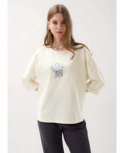 CLE Джемпер жен. 267106/198кдп_п, молочный