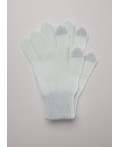 CLE Перчатки дет. 543478ак сенс, молочный/люрекс серебро
