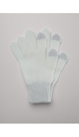 CLE Перчатки дет. 543478ак сенс, молочный/люрекс серебро