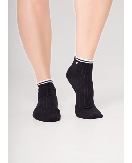CLE Носки жен.Д5601 fashion база укороч, чёрный