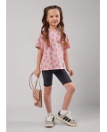 CLE Футболка дев. 866898гн, розовый/чёрный