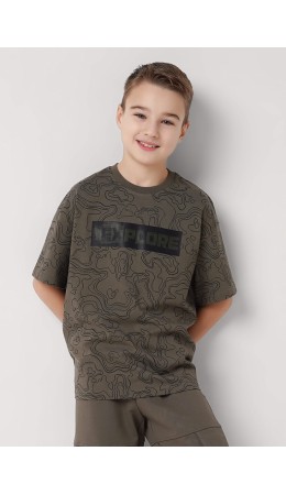 CLE Футболка мал. 865756/12кдн_п, т.хаки/чёрный