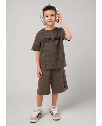 CLE Футболка мал. 865769/12кдн_п, т.хаки/чёрный