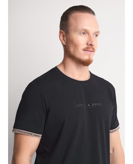 CLE Футболка муж. 562144/03г_п, чёрный/т.бежевый