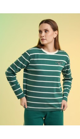CLE LF26-100/3 Фуфайка жен. Карелия, т.зелёный/молочный