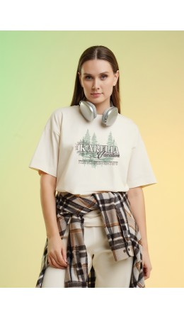 CLE LF26-100/5 Футболка жен. Карелия, молочный